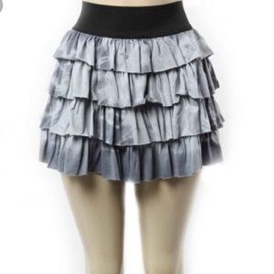 Stylebook Layered Gray Skirt w/ Elastic Waist Sz-S